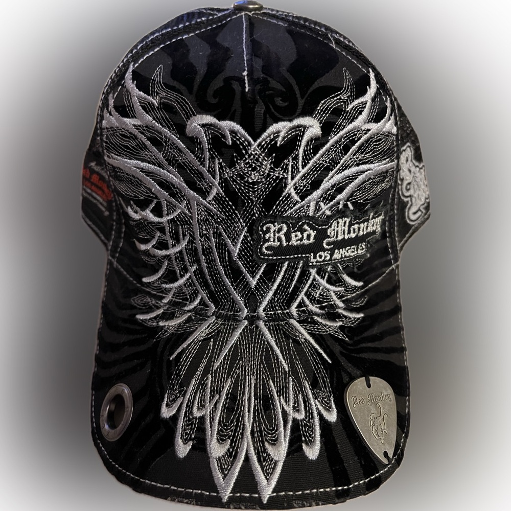 Red Monkey Double-Headed Eagle Embroidered Trucker Hat